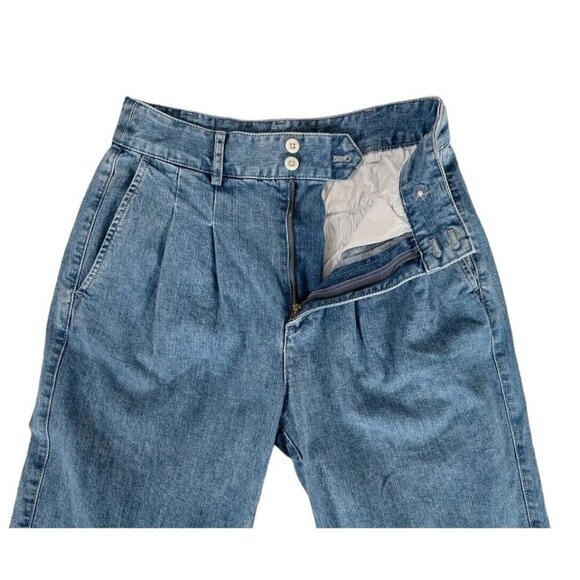 Madewell Women's Sz 0 Pleated Taper Wide-Leg Jeans - Picture 5 of 9